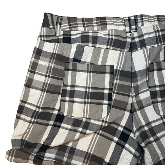 Lane Bryant Black and White Plaid Checkered 100% Cotton Shorts Size 22 - Picture 6 of 12